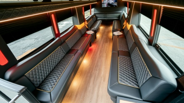 party bus rental interior fairfield